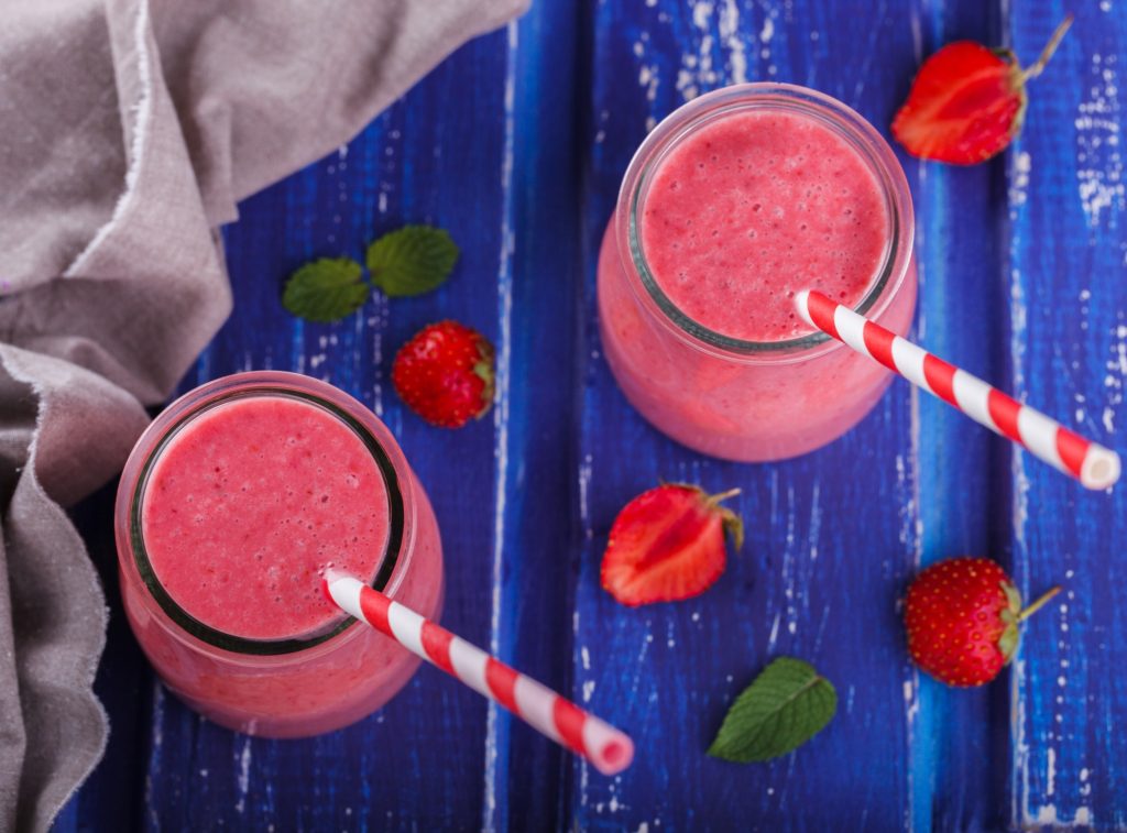 Strawberry smoothies.