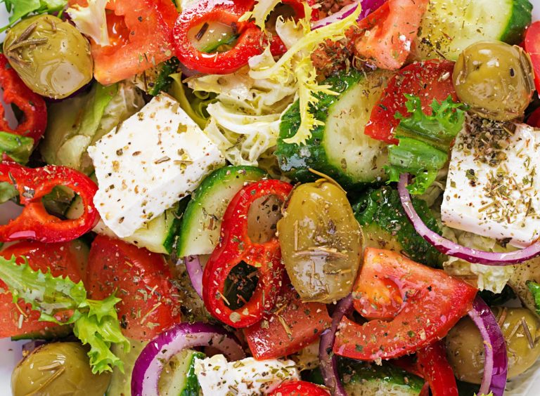 Greek salad. Background, texture